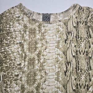 CLARA SUN WOO Women's Medium Tunic Top Snakeskin Print 3/4 Sleeves -2348